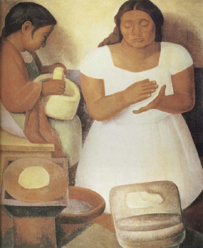 Diego Rivera Make the tortilla oil painting picture